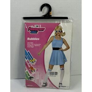 The Powerpuff Girls Bubbles Costume Adult Small 4-6 READ* NO WIG NO KNEE HIGHS